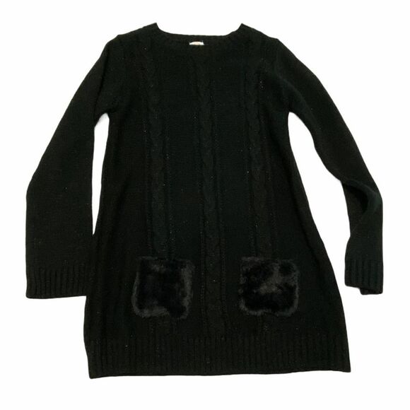 Wonder Nation Sweater Dress Pockets Black Large - Picture 1 of 10